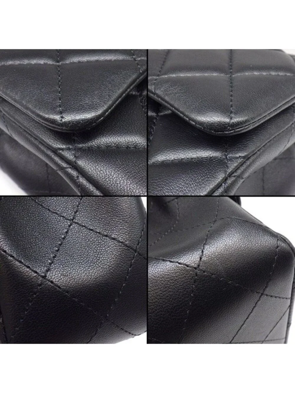 Chanel Shoulder Bag Quilted 20 Mini Classic Black Bordeaux Lambskin